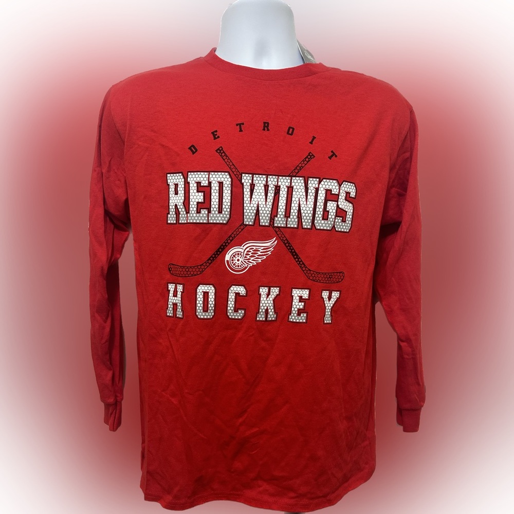 Detroit Red Wings NHL Brand  Long Sleeve T-Shirt Size Youth XL